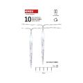 LED vánoční girlanda – 10x rampouch, 1,35 m, 2x AA, vnitřní, studená bílá, časovač