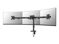 Montážní sada (alarm monitoru, svorka s průchodkou) - plný pohyb - pro 3 monitory - ocel - černá - velikost obrazovky: 10"-27" - upevnitelné na stůl
