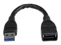 USB 3.1 Gen 1 (5Gbps) Port Saver Cable - Black (USB3EXT6INBK) - Prodlužovací šňůra USB - USB typ A (F) do USB typ A (M) - USB 3.0 - 15.2 cm - lisovaný - černá - pro P/N: 35FCREADBU3, HB30A4AIB, HB30C4AIB, HB31C4AB, SU2DUPERA11, USB3SAA3MBK