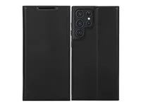 Pouzdro s klopou pro mobilní telefon - polyuretan (PU), plast - černá - pro Samsung Galaxy S22 Ultra