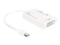 Video adaptér - dva spoje - Mini DisplayPort s piny (male) do DVI-D, HDMI, DisplayPort se zdířkami (female) - 16 cm - bílá