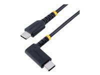High Quality USB Charging Cord (R2CCR-30C-USB-CABLE) - USB kabel - USB-C (M) rovné do USB-C (M) pravoúhlý - USB 2.0 - 3 A - 30 cm - černá