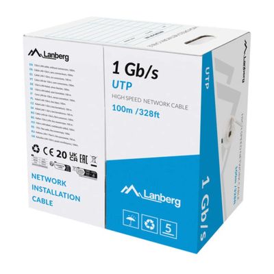 Lan utp kábel 1gb/s 100M drôt cca šedý lanberg