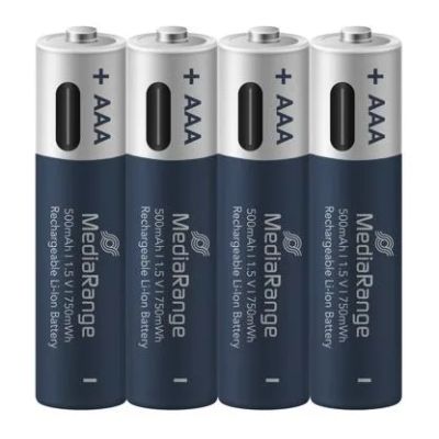 MEDIARANGE Baterie nabíjecí AAA, USB-C, 4 ks