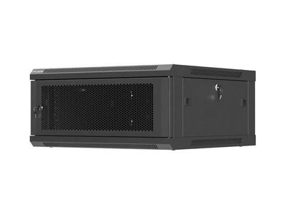 Lanberg nástěnná instalační skříň 19" 4U 600X600 černé perforované dveře (ploché balení)