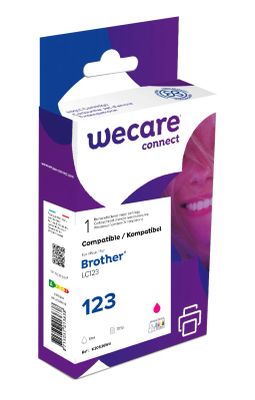 WECARE ARMOR ink kompatibilní s BROTHER LC-123M, červená/magenta