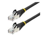 Black - Low Smoke Zero Halogen (LSZH) - 10GbE 500MHz 100W PoE++ Snagless RJ-45 w/Strain Reliefs S/FTP Network Patch Cord - Patch kabel - RJ-45 (M) do RJ-45 (M) - 2 m - S/FTP - CAT 6a - IEEE 802.3bt - neobsahuje halogen, lisovaný, provedení bez hrbolků, licna - černá