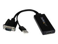 Portable VGA to HDMI Converter - 1080p - Kabel adaptéru - HD-15 (VGA), USB typ B s piny (male) do HDMI se zdířkami (female) - 26 cm - černá - USB napájení, podpora 1080p, aktivní