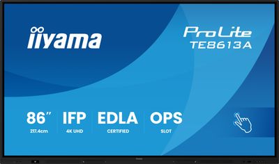 86" iiyama TE8613A-B2AG:IPS,4K,40P,USB-C,EDLA