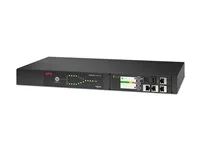 Automatický převodový spínač (k montáži na regál) - AC 207-253 V - 3700 VA - 1 fáze - Ethernet 10/100/1000, USB - výstupní konektory: 9 - 1U - 2.44 m kabel - černá - pro P/N: AR4012A, AR4017A, AR4032A, AR4038LA