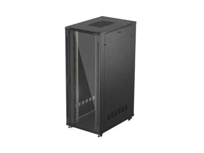 19" Volně stojící racková skříň 42U 800X1200 černé skleněné dveře lanberg (ploché balení)