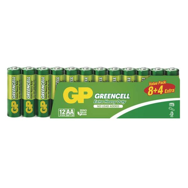 Baterie AA (R6) Zn-Cl GP Greencell 12ks
