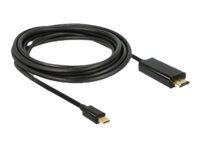 Kabel adaptéru - Mini DisplayPort s piny (male) do HDMI s piny (male) - 3 m - černá