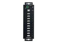 Metal Construction (USB210AIND-USB-A-HUB) - Rozbočovač - průmyslový - 10 x USB 2.0 - desktop, lze montovat na konzolu DIN, pro připevnění na zeď - kompatibilní s TAA