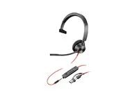 Blackwire 3300 series - náhlavní souprava - náhlavní - kabelové - 3.5 mm jack, USB-C - černá - certifikováno UC, certifikováno pro Microsoft Teams