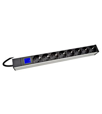 PDU IT METER, integr.merení, 8x Schuko,Al ,19", 1U, RAL 7035