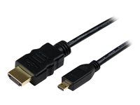 Kabel HDMI s ethernetem - HDMI s piny (male) do 19 pin micro HDMI Type D s piny (male) - 50 cm - černá