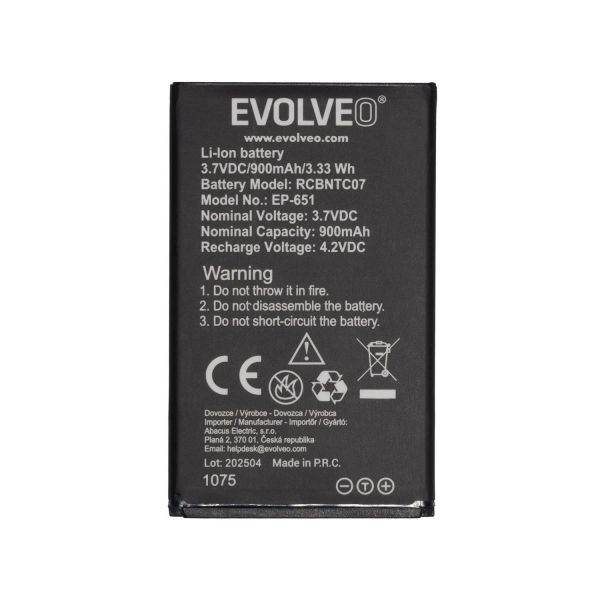 EVOLVEO orig. baterie 900 mAh pro EasyPhone XG (EP-650)