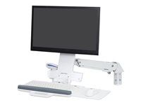 Montážní sada (kloubové rameno, zásuvka pro klávesnici) - pro LCD displej / PC vybavení - hliník, vysoce kvalitní plast - bílá - velikost obrazovky: až 24" - montáž na stěnu