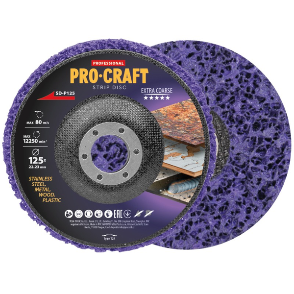 Brusný kotouč Clean & Strip 125mm PROCRAFT SD-P125