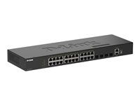 D-Link SmartPro DGS-1530-28 - Přepínač - inteligentní - 24 x 10/100/1000 + 4 x 10 Gigabit SFP+ - desktop, Lze montovat do rozvaděče