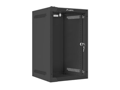 Lanberg racková skříň 10" pro montáž na stěnu 9u/280x310 (flat pack) s prosklenými dveřmi černá