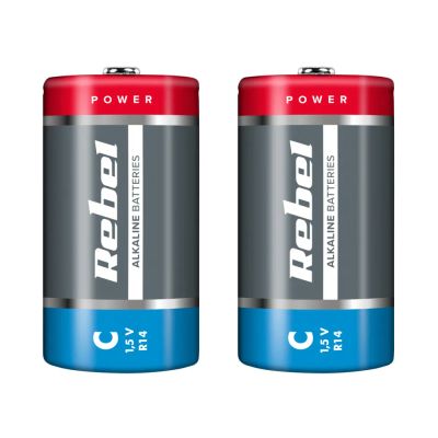 Baterie C (R14) alkalická REBEL Alkaline 2ks / shrink BAT0063