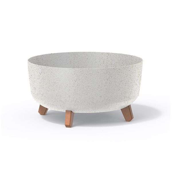 Květináč GRACIA LOW ECO WOOD bílý 38cm