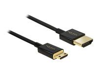Kabel HDMI s ethernetem - 19 pin micro HDMI Type D s piny (male) do HDMI s piny (male) - 1 m - trojnásobně stíněný - černá - podporuje 4K