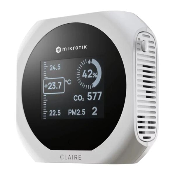 MikroTIk IAQM-THC2PV-W, Claire - Air Quality Monitor, CO2, Temp, RH, PM2.5/10, VOC, biela