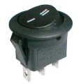 Kolébkový přepínač kulatý 2pol./3pin ON-ON 250V/6A černý