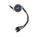 Kabel GETI GCU 01 USB 3v1 černý samonavíjecí