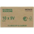 DELTACO ULTIMATE, Baterie alkalická 9V 6LR61 10ks