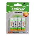 Baterie AA (R6) nabíjecí 1,2V/2600mAh TINKO NiMH  4ks