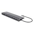 DELTACO USBC-DOCK2, Dokovací stanice USB-C 8v1