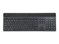 Klávesnice - udržitelné získávání energie - full size - antibakteriální - podsvícení - bezdrátový - Bluetooth 5.0 - QWERTY - španělská - černá - recycled packaging