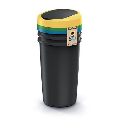 Koš na odpad COMPACTA R FLAP SET černý 3x25l