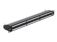 Propojovací panel - CAT 6a - RJ-45 X 24 - hluboce černá, RAL 9005 - 1U - 19"
