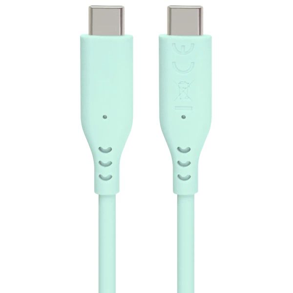 PremiumCord silikonový USB-C 60W, tyrkysový, 1.5m