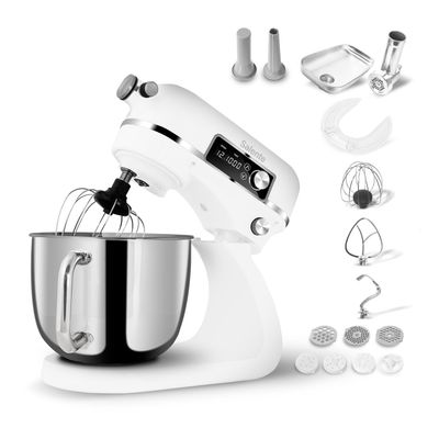 Salente DigiChef+, kuchyňský robot, mísa 6 litrů, celokovový, masomlýnek, digitální displej, bílý