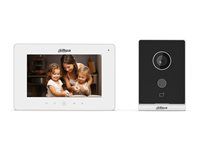 Sada video interkomu - IP interkomová stanice s monitorem - s fotoaparátem - kabelové - 10/100 Ethernet - bílá (monitor IP interkomové stanice), černá a stříbrná (IP interkom stanice)