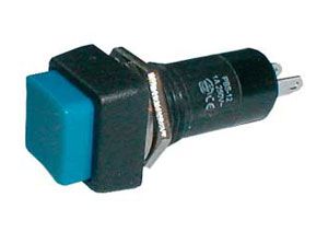Přepínač tlačítko čtverec OFF-(ON) 250V/1A modré
