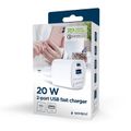 GEMBIRD TA-UC-PDQC20-W-01, Nabíječka, USB/USB-C