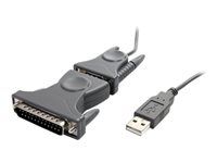 3 ft / 1m - with DB9 to DB25 Pin Adapter - Prolific PL-2303 - USB to RS232 Adapter Cable (ICUSB232DB25) - Sériový adaptér - USB 2.0 - šedá