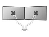 Montážní sada (alarm monitoru, montážní základna svorky, úchyt průchodky) - plný pohyb - pro 2 LCD displeje - hliník - bílá - velikost obrazovky: 17"-35" - upevnitelné na stůl