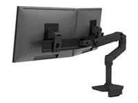 Montážní sada (kloubové rameno, svorka k montáži na stůl, 2 čepy, žerď, držák pro dva monitory, montážní materiál) - pro 2 LCD displeje - nízký profil - matná čerň - velikost obrazovky: až 25" - na stůl