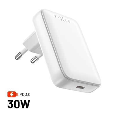 Síťová GaN nabíječka FIXED Slim s USB-C, PD, 30W