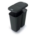 Koš odpadkový COMPACTA Q DUO recyklovaná černá s černým víkem 45l
