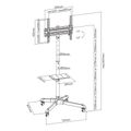 SBOX FS-224-2, TV Floor stand on wheels