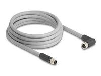 M12 Cable L-coded 5 pin male straight to